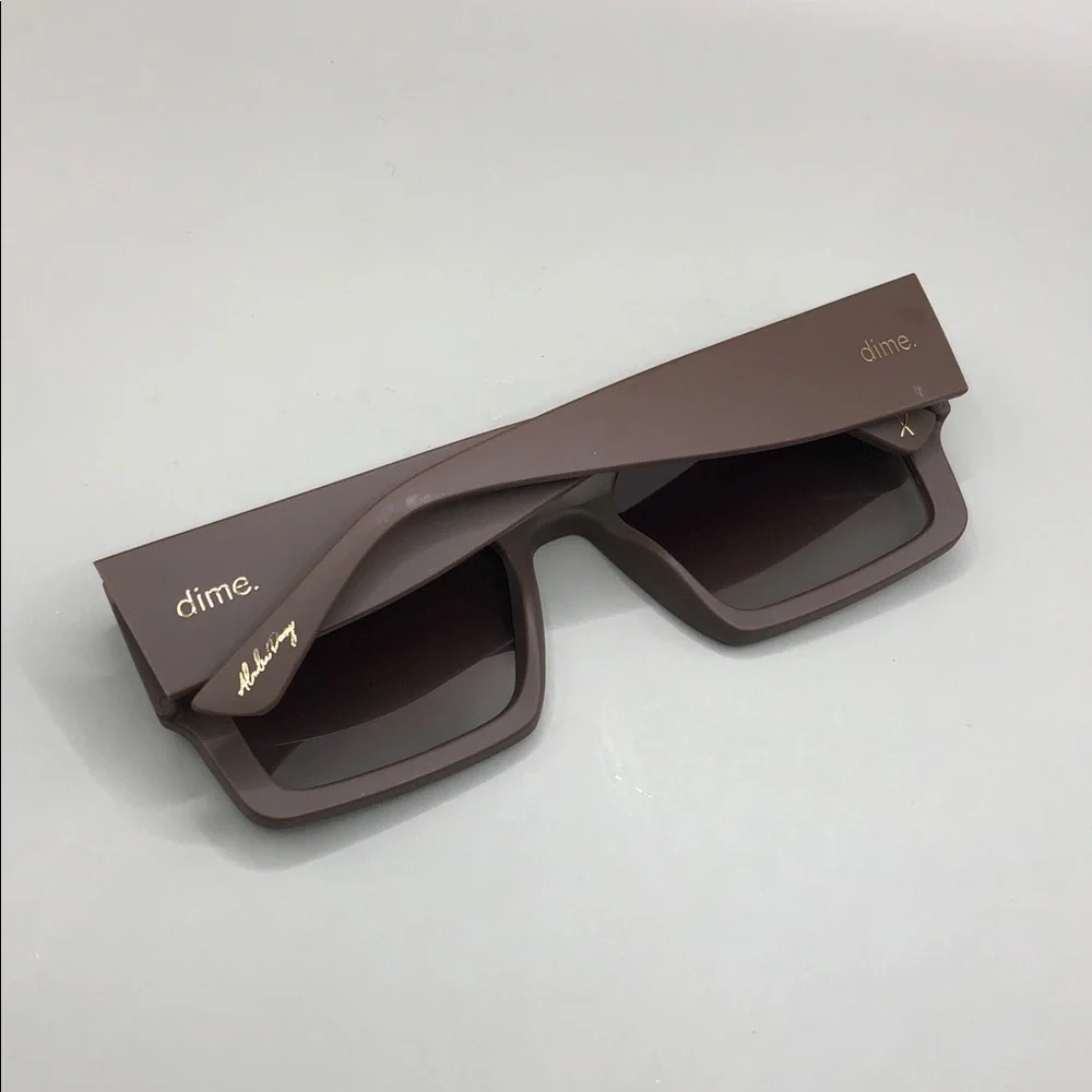 Dime Optics Sunset Sunglasse Square Gradeint Lens Sharp Cat Eye Frame Brown